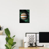 Jupiter und Erdvergleich Poster (Heimbüro)