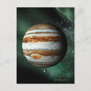 Jupiter und Erdvergleich Postkarte