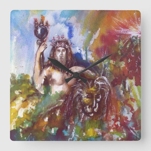 JUPITER UND LIBE QUADRATISCHE WANDUHR (Vorderseite)