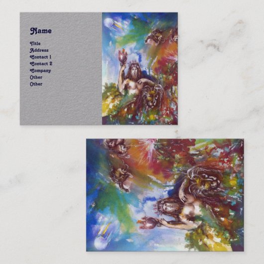 JUPITER UND LION Griechische Mythologie - Graues P Visitenkarte (Vorne/Hinten)