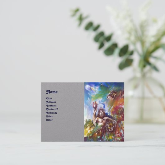 JUPITER UND LION Griechische Mythologie - Graues P Visitenkarte (Stehend Vorderseite)