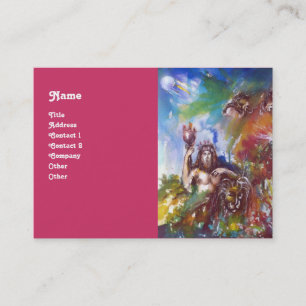 JUPITER UND LION , rot-weiß-braun Visitenkarte