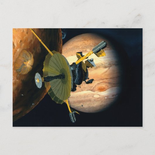Jupiter und Lo Galileo-Sonde Postkarte (Vorderseite)