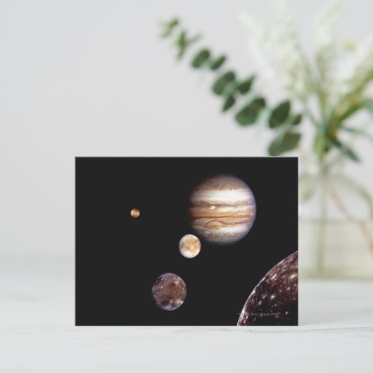 Jupiter und seine Monde Postkarte (Stehend Vorderseite)