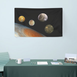 Jupiter und Vier Monde Galiläa Satellites Banner