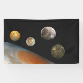 Jupiter und Vier Monde Galiläa Satellites Banner (Horizontal)