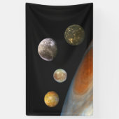 Jupiter und Vier Monde Galiläa Satellites Banner (Vertikal)