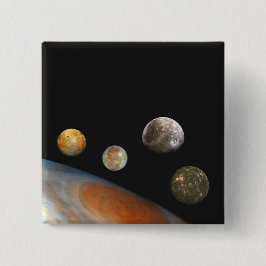 Jupiter und Vier Monde Galiläa Satellites Button