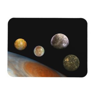 Jupiter und Vier Monde Galiläa Satellites Magnet