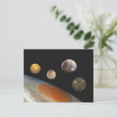Jupiter und Vier Monde Galiläa Satellites Postkarte (Stehend Vorderseite)