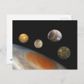 Jupiter und Vier Monde Galiläa Satellites Postkarte (Vorne/Hinten)