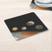 Jupiter und Vier Monde Galiläa Satellites Rechteckiger Pappuntersetzer (angewinkelt)