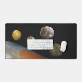 Jupiter und Vier Monde Galiläa Satellites Schreibtischunterlage (Tastatur & Maus)
