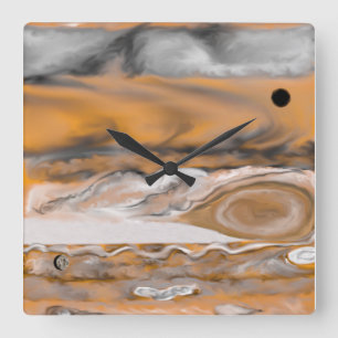 Jupiter Wall Clock Quadratische Wanduhr
