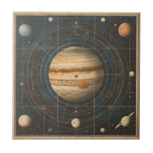 Jupiter-zentrierte Celestial Chart Design Fliese