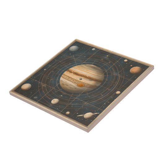 Jupiter-zentrierte Celestial Chart Design Fliese (Seite)
