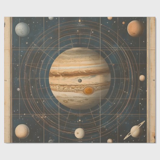 Jupiter-zentrierte Celestial Chart Design Geschenkpapier (Flach)