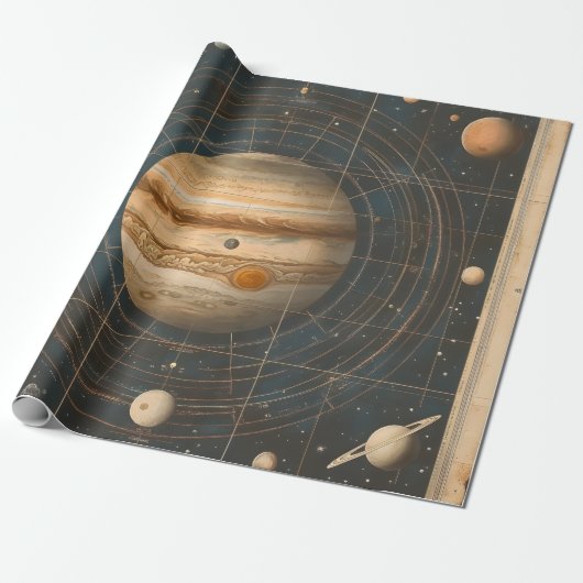 Jupiter-zentrierte Celestial Chart Design Geschenkpapier (Ungerollt)
