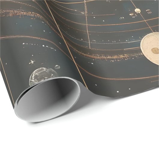 Jupiter-zentrierte Celestial Chart Design Geschenkpapier (Rolleneckpunkt)