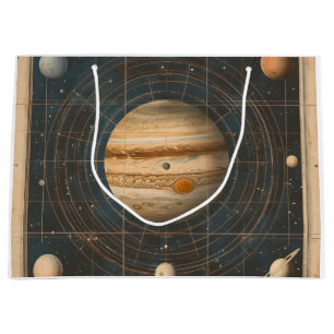 Jupiter-zentrierte Celestial Chart Design Große Geschenktüte