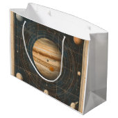 Jupiter-zentrierte Celestial Chart Design Große Geschenktüte (Rückseite Schrägansicht)