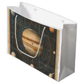 Jupiter-zentrierte Celestial Chart Design Große Geschenktüte (Vorderseite Schrägansicht)