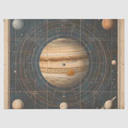 Jupiter-zentrierte Celestial Chart Design Seidenpapier (Vorderseite)
