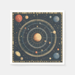 Jupiter-zentrierte Himmelsdiagrammgestaltung (3) Serviette