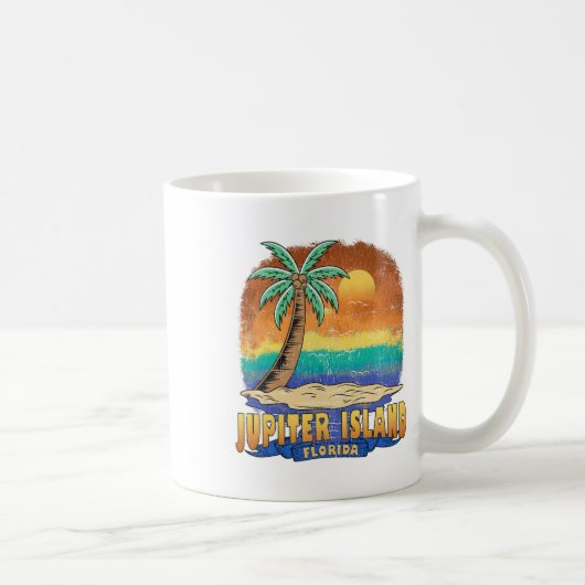 Jupiterinsel Florida Vintages zerrüttetes Souvenir Kaffeetasse (Rechts)