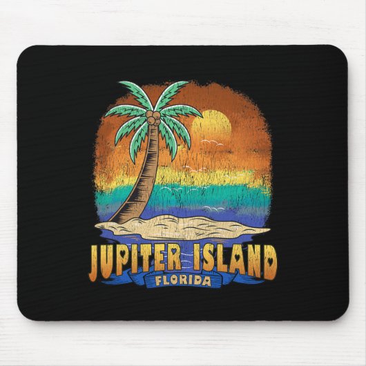 Jupiterinsel Florida Vintages zerrüttetes Souvenir Mousepad (Vorne)