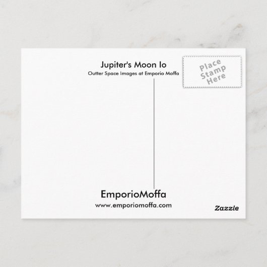 Jupitermond Io Postkarte (Rückseite)