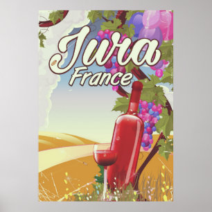 Jura Frankreich Weinberg Reiseplakat Poster