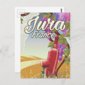 Jura Frankreich Weinberg Reiseplakat Postkarte (Vorne/Hinten)