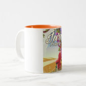 Jura Frankreich Weinberg Reiseplakat Zweifarbige Tasse (Vorderseite Links)