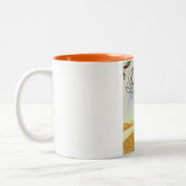 Jura Frankreich Weinberg Reiseplakat Zweifarbige Tasse (Links)