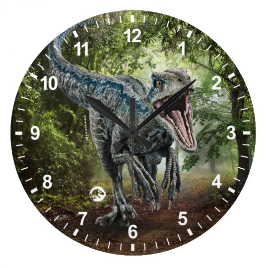 Jurablau Der Welt Der Natur Got Zahne Grosse Wanduhr Zazzle De