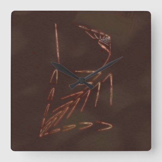 Jurafossil Quadratische Wanduhr (Vorderseite)