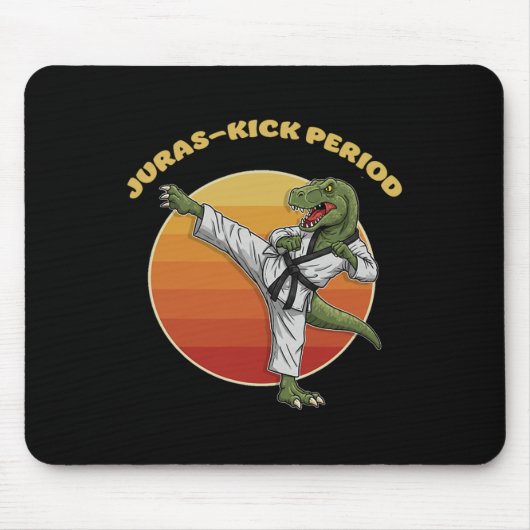 Juras-kick Periode Lustiger Karate Kampfsport Dino Mousepad (Vorne)