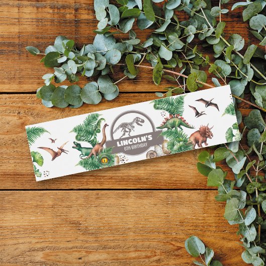 Jurassic Birthday Wasserflaschenetikett