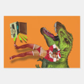 Jurassic Christmas Pin-Up Geschenkpapier Set (Vorderseite)