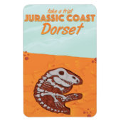 Jurassic Coast Devon Cartoon Reiseplakat Magnet (Vertikal)