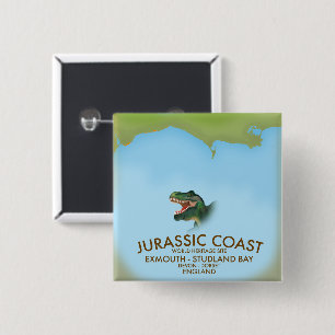 Jurassic Coast England South Coast Travel Poster Button