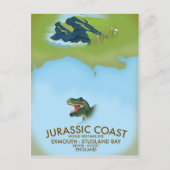 Jurassic Coast England South Coast Travel Poster Postkarte (Vorderseite)