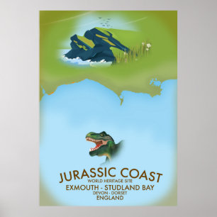 Jurassic Coast England Südküste Reiseposter Poster