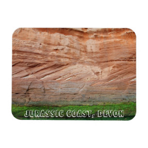 Jurassic Coast red rocks, Devon, England Magnet