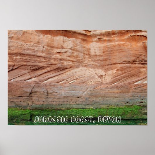 Jurassic Coast red rocks, Devon, England Poster (Vorne)