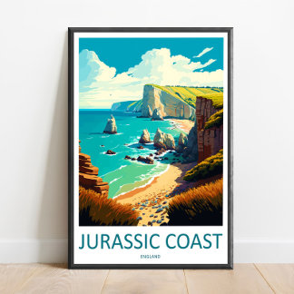 Jurassic Coast Travel Print Wall Art Jurassic Coas Poster