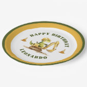 Jurassic Construction Zone Boy Birthday Pappteller (Schrägansicht)