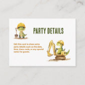 Jurassic Construction Zone Boy Birthday Party Begleitkarte (Vorderseite)