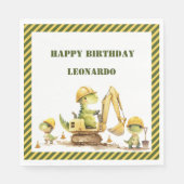 Jurassic Construction Zone Boy Birthday Serviette (Vorderseite)